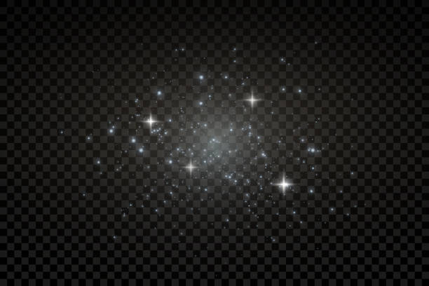 istock Christmas glowing bokeh confetti light and glitter texture overlay for your design. Festive sparkling white dust. Holiday powder dust for cards, invitations, banners, advertising. 1934496870