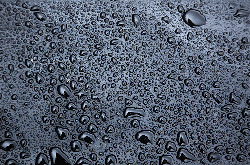 Drops of water after a heavy rain over windshield
