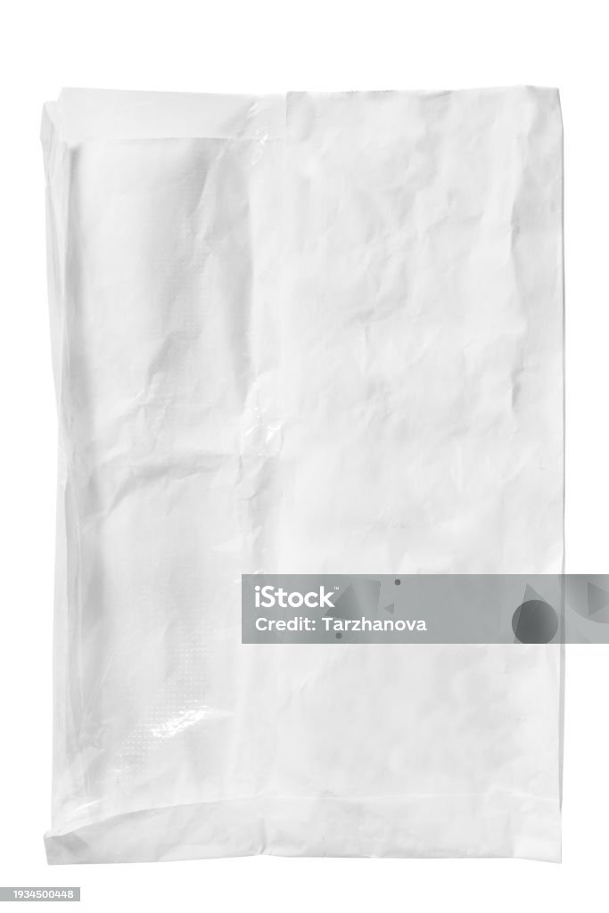 Paper Packet Isolated Stock Photo - Download Image Now - Bag, Black And ...