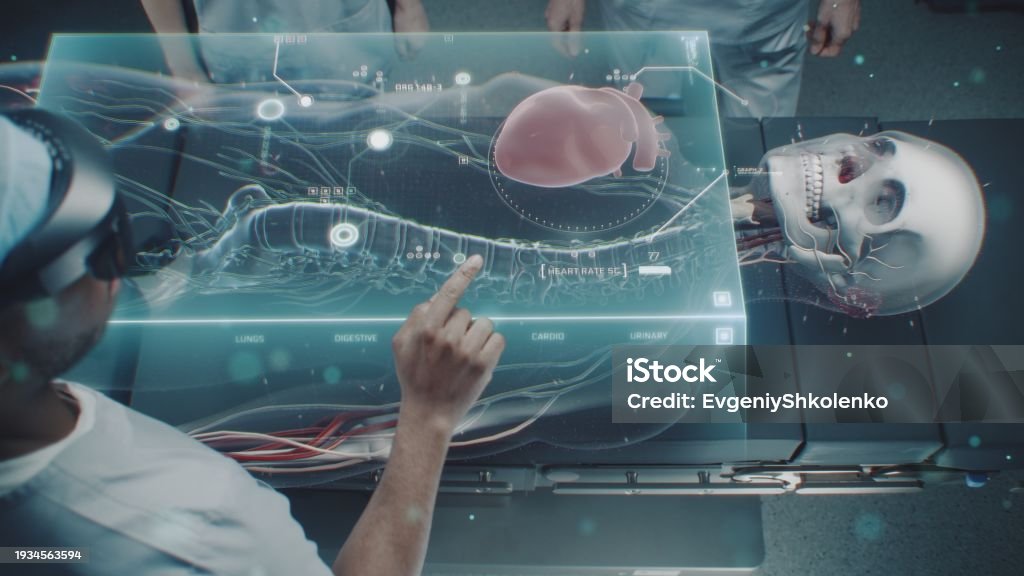 Virtual Heart Simulation Surgical Team Perform Virtual Heart Surgery Using Holographic Display ...