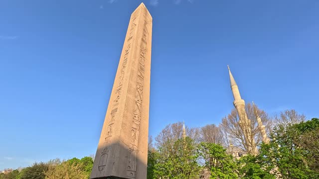 Hyper Lapse Of Obelisk Of Theodosius On A Sultanahmet Square In Istanbul