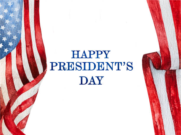 istock Happy Presidents' Day. American flag drawing. Closeup 1934598593