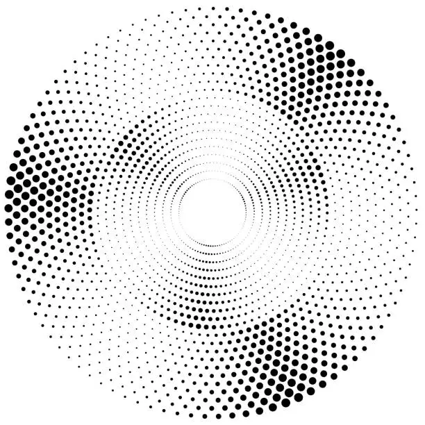 Vector illustration of Two phase circle pattern of checked radially sized circles