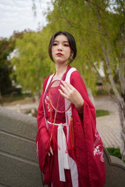 istock Asian woman wearing red Hanfu 1934615364