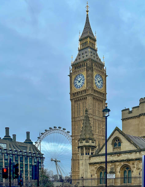istock Iconic Big Ben clock tower on a cloudy day in London, England 1934620179