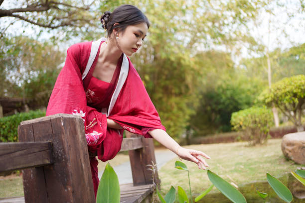 istock Beautiful woman wearing red Hanfu 1934624468