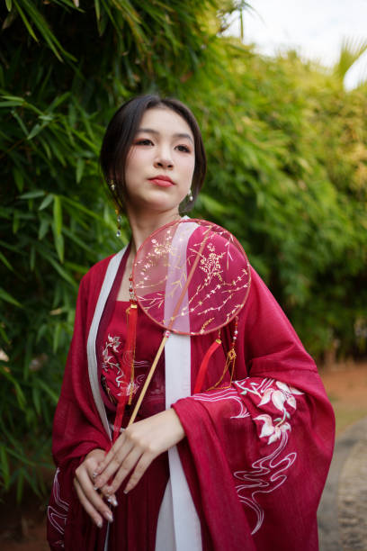 istock Asian woman wearing red Hanfu 1934630077