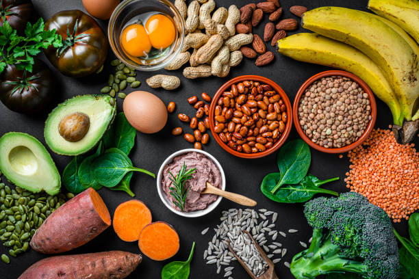 istock Group of food rich in Biotin (Vitamin B-7) 1934637141