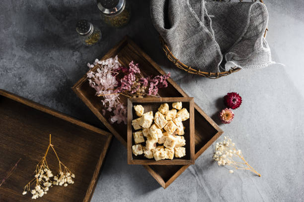 Candies in wooden box