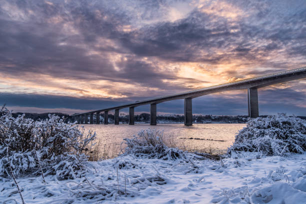 Vejle Fjord highway bridge, Denmark - fotografia de stock