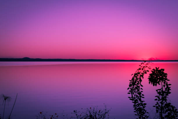 Sunset over Ypacarai Lake