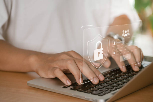 istock Cybersecurity protects passwords and secure internet access. It is crucial to have secure login and protection in the online world. Users enter their passwords on the internet network to stay safe 1934711281