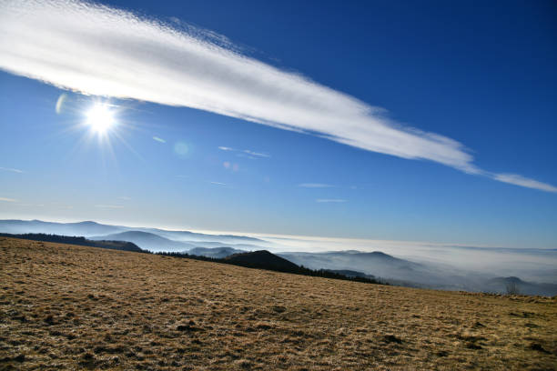Wanderweg auf der Wasserkuppe in der hessischen Rhön