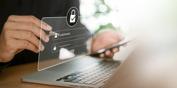 istock Cybersecurity protects passwords and secure internet access. It is crucial to have secure login and protection in the online world. Users enter their passwords on the internet network to stay safe 1934712709