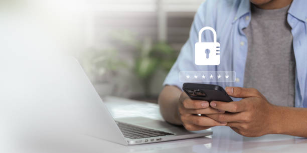 istock Cybersecurity protects passwords and secure internet access. It is crucial to have secure login and protection in the online world. Users enter their passwords on the internet network to stay safe 1934714319
