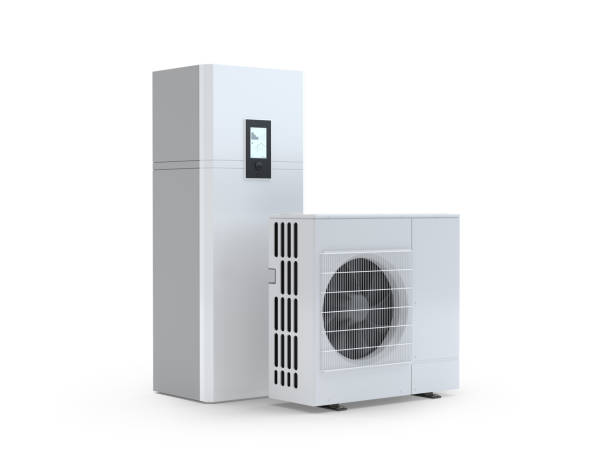 istock Air heat pump system isolated on white 1934714951