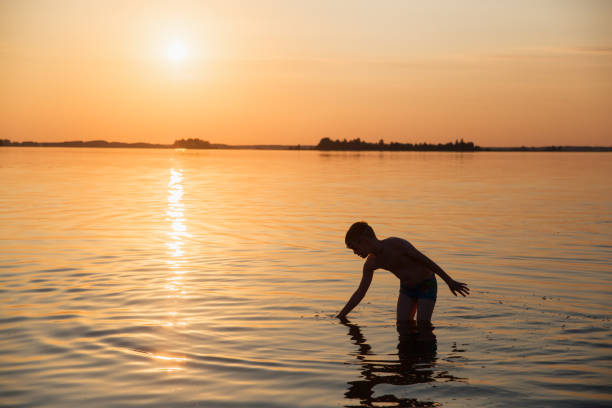 Enjoying the sunset on the beach