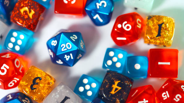 istock Dice D20 rolling for role playing tabletop game and board game 1934736596
