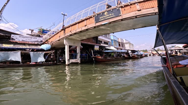 Tourist travel by boat