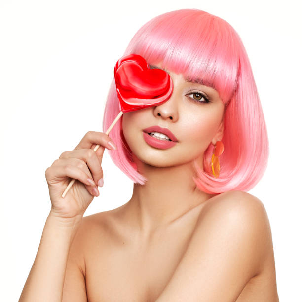 istock Beauty model portrait with pink hair 1934761017