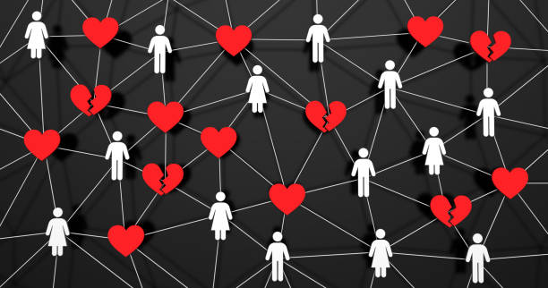 istock True love and broken hearts. Chains and connections technology. People network connections. Communications and relationship. 1934787874