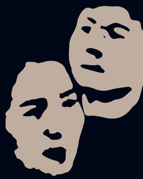 istock abstract black and white minimalism man with woman face portrait illustration pattern 1934802896