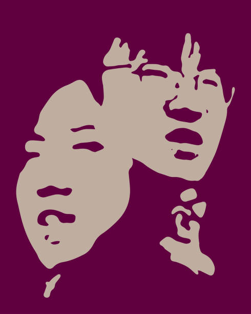 istock abstract red minimalism printmaking style man with woman face portrait illustration pattern 1934802914