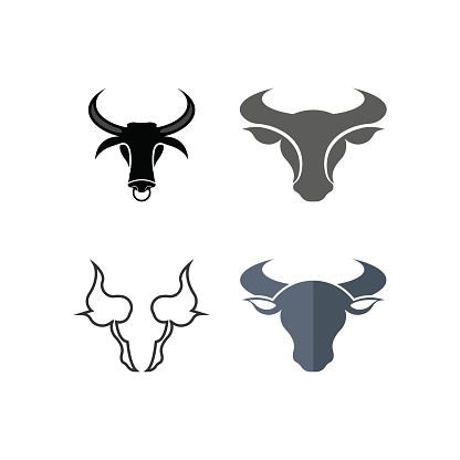 Bull head logo vector icon design