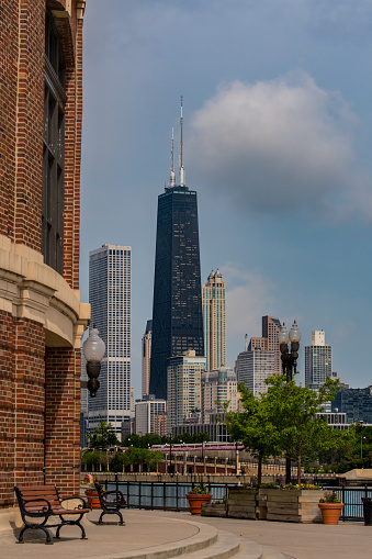 Chicago, United States: May 26, 2016: Hancock Tower from Navy Pier