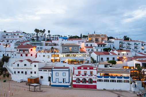 Beautiful Carvoeiro fishing village and tourist attraction in Algarve, Altantic Coast, Portugal