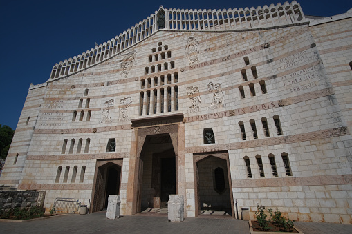 (Selective focus) Stunning view of the Abbey of the Dormition during a sunny day. The Abbey of the Dormition is an abbey and the name of a Benedictine community in Jerusalem, Israel.