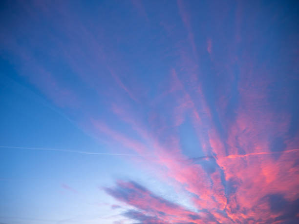 Morning Sky Red Clouds and blue sky with copy space