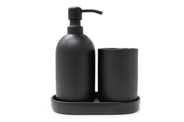 istock Black Bath accessories isolated on white background with Clipping Path. S 1934979359