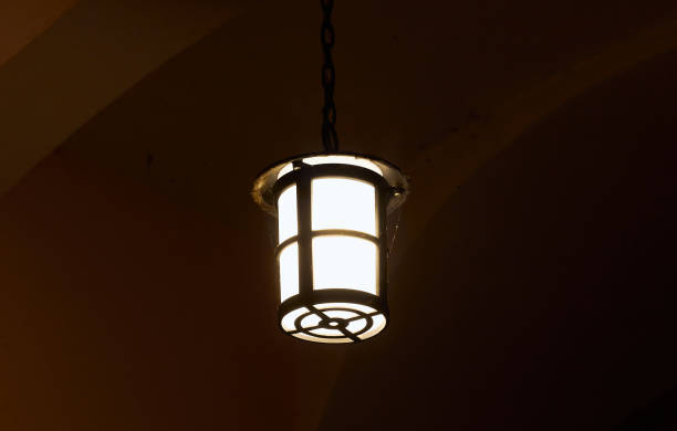 istock Street lamp glow in dark 1935007230