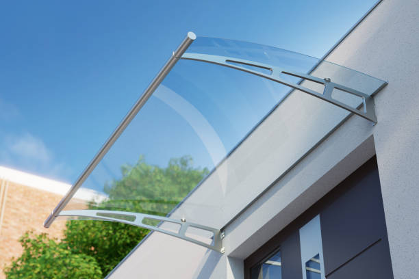 istock Glass canopy over the front door, 3d illustration 1935028483