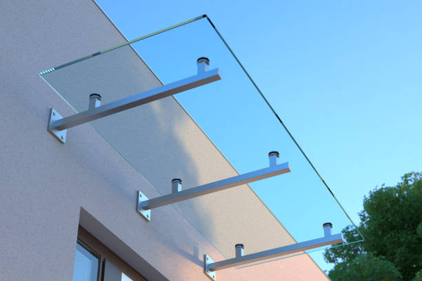 istock Glass canopy over the front door, 3d illustration 1935029012