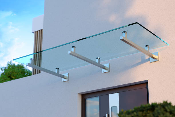 istock Glass canopy over the front door, 3d illustration 1935029536