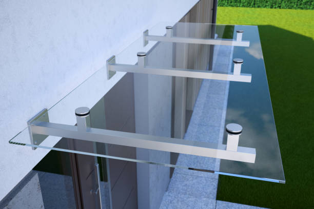 istock Glass canopy over the front door, 3d illustration 1935030594