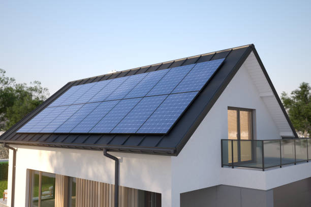 istock Solar panels on the roof, 3D illustration 1935031109
