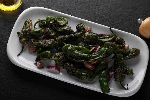 Padron Peppers fried in Olive Oil with Garlic