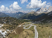 landscape at Passo di Giau in the Dolomites
