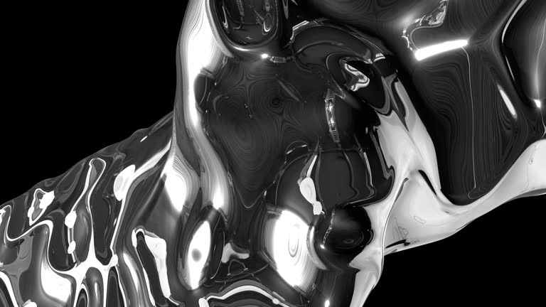 3D model animation liquid silver