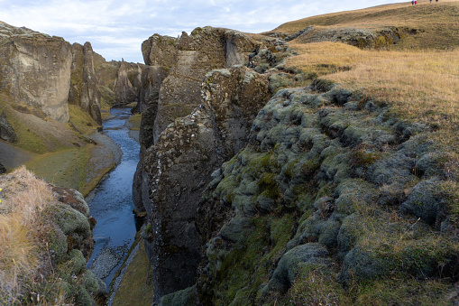 View of Fjadrargljufur canyon river nature area in Iceland