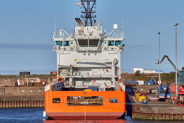 istock Platform supply vessel  in port. 1935099498