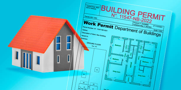 istock Building Permit concept with imaginary building approvation and detached house residential building 1935118512