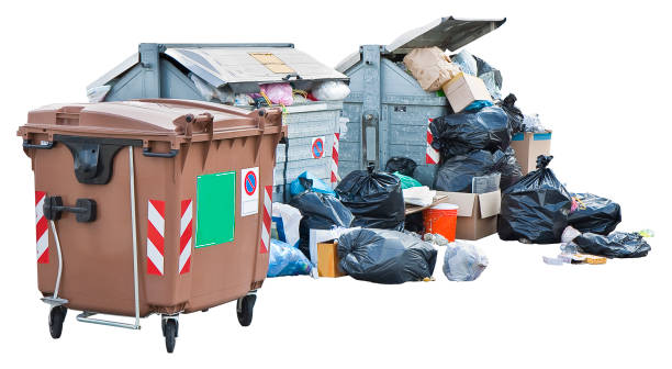 istock Overflowing garbage bins - cut out concept isolated on white for easy selection 1935128506