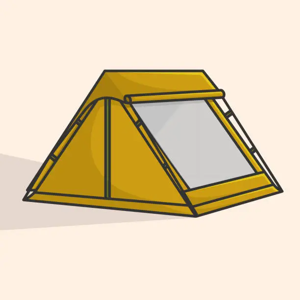 Vector illustration of Tourist tent for camping on travel