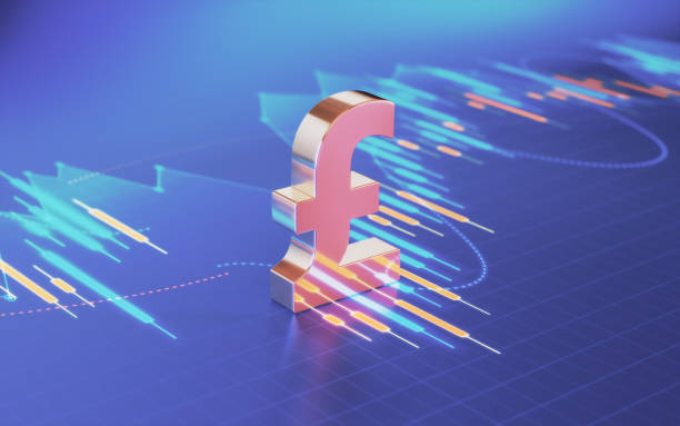 istock Pound Symbol sitting on Business and Financial and Technical Data Chart 1935153420