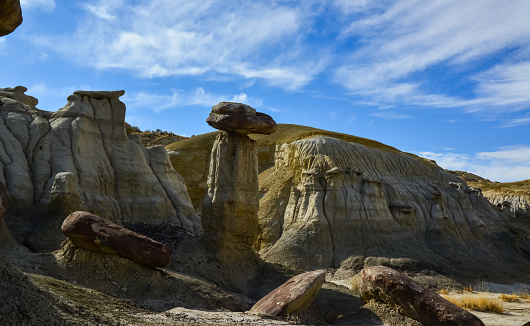 Weird sandstone formations created by erosion at Ah-Shi-Sle-Pah Wilderness Study Area in San Juan County near the city of Farmington, New Mexico.