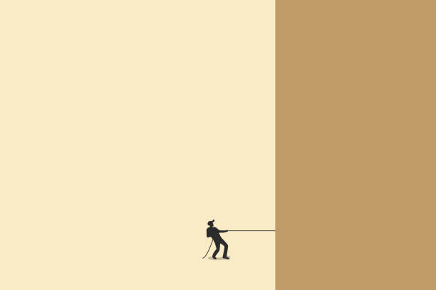 istock businessman pull the wall with the rope. concept of strength, success, challenge and pressure. 1935160847